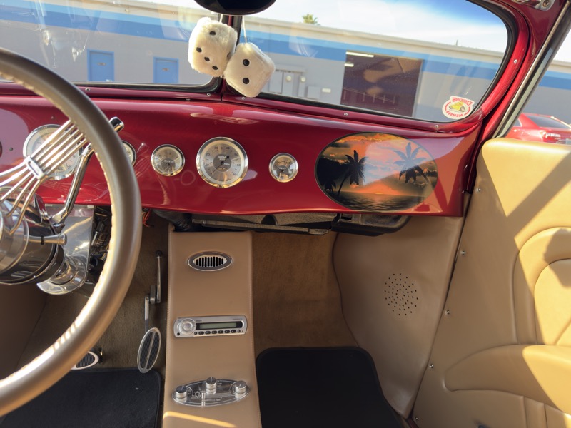 Hot rod custom red dash install