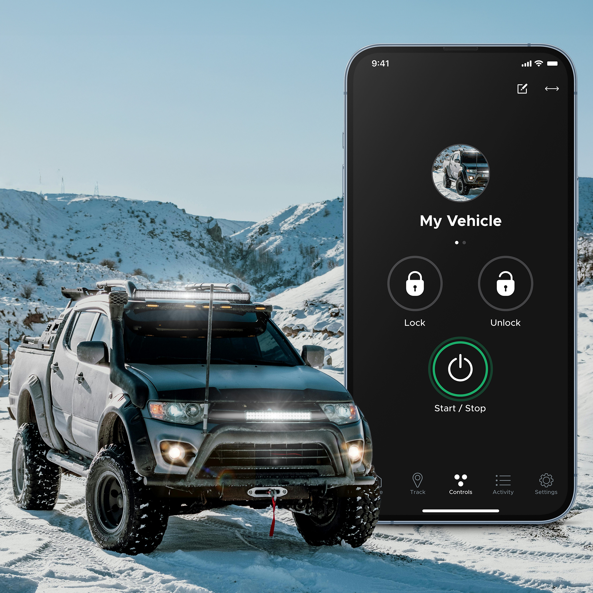 DroneMobile winter truck remote start image